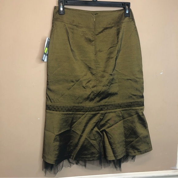Romo Artele Gold Bronze Skirt With Tulle Viscose Blend Size 42 NWT - Picture 2 of 5